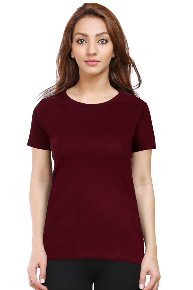 Women Maroon Half Sleeve TShirt