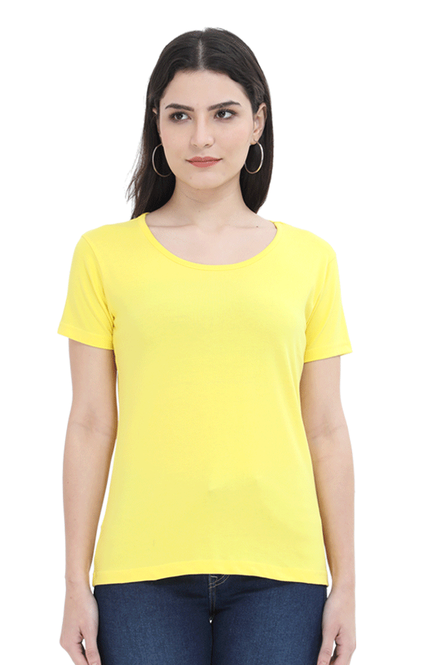 Women Yellow Half Sleeve TShirt