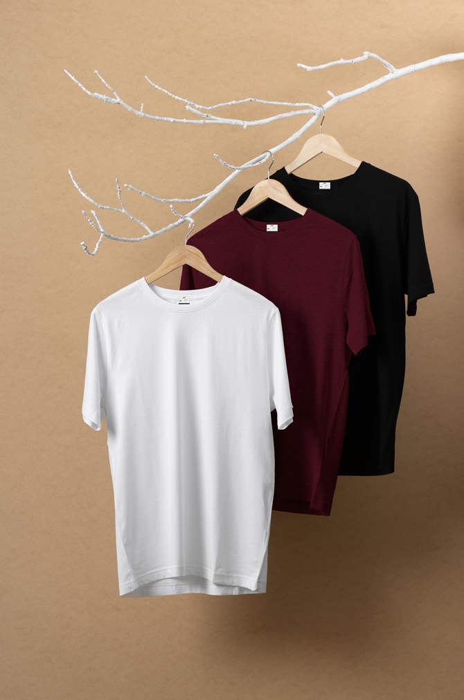 Supima Combo - White , Black, Maroon