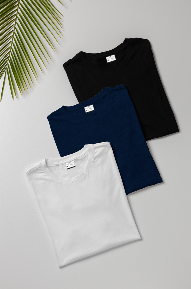 Supima Combo - White , Black, Blue