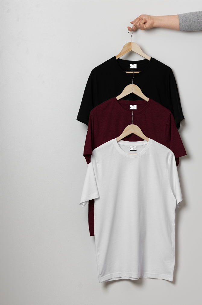 Supima Combo - White , Black, Maroon