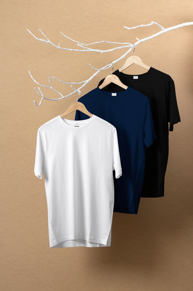 Supima Combo - White , Black, Blue